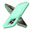 For iPhone 15 Pro Shockproof MagSafe Armor PC Hybrid TPU Phone Case(Mint Green+Grayish Green)