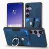 For Samsung Galaxy S25 5G Retro Skin-feel Ring Card Wallet Phone Case(Blue)