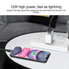 IVON CA88 12W 2.4A USB to 8 Pin Nylon Braid Fast Charge Data Cable, Cable Length: 1m (Black)