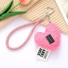 Imitation Wool Plush Heart Keychain Mobile Phone Wrist Lanyard(Pink)