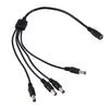 DC Power Splitter 1F to 4M 5.5x2.1mm CCTV Cable (Black)