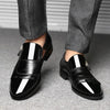 Men Business Dress Pointed Toe Slip-On Shoes, Size:45(Black)