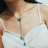 Personalized Sky Blue Heart Gemstone Pendant Necklace for Women
