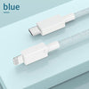 27W PD USB-C / Type-C to 8 Pin Fast Charging Braided Data Cable, Cable Length: 1m(Blue)
