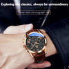 OLEVS 2876 Men Multifunctional Sports Chronograph Quartz Watch(Black + Rose Gold)