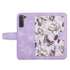 For Samsung Galaxy S22+ 5G Floral Pattern Leather Phone Case with Lanyard(Light Purple)