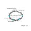 OPK GS1546 Stainless Steel Personalized Blue Turquoise Black Gallstone Bracelet