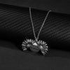 2 PCS Hip Hop Sunflower Titanium Steel Necklace For Men And Women(Gold)