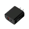 TE-PD01 PD 20W + QC3.0 USB Dual Ports Quick Charger with Indicator Light, US Plug(Black)