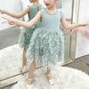 Summer Girls Sleeveless Tutu Lace Dress, Kid Size:120cm(Pink)