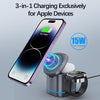 H32 15W 3 in 1 Magnetic Multifunctional Wireless Charger (Grey)