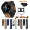 For Garmin Fenix 7 Silicone + Leather Quick Release Watch Band(Brown)