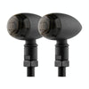 2 PCS KC805 Motorcycle Retro Metal Turn Signal Light (Transparent Black)