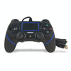 For PS4 Handle Wired Handle Cable Game Controller(Black Blue)