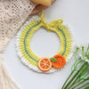 Hand-Crocheted Cat & Dog Scarf, Lime Green & Orange (S/M/L)