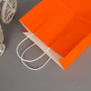 10 PCS Elegant Kraft Paper Bag With Handles for Wedding/Birthday Party/Jewelry/Clothes, Size:16x22x8cm(Orange)