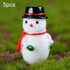 5pcs Christmas Decorations Resin Crafts Gifts Home Decorations Small Ornaments, Style: No.2 Snowman