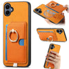 For Samsung Galaxy A05 Retro Cross Leather Ring Side Insert Card Bag MagSafe Phone Case(Yellow)
