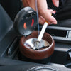 N17D Car Ashtray Arc Spot Tobacco With Lamp and Cover Car Ashtray(Silver)