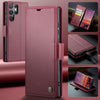 For Samsung Galaxy S25 Ultra 5G CaseMe 023 Butterfly Buckle Litchi Texture RFID Anti-theft Leather Phone Case(Red)