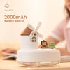 ZAY-H007 LED Light Double Spray Wireless Mini Desktop Windmill Music Humidifier(White)