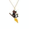 Funny Halloween Cat Exaggerated Earrings Necklace Assembly(Red Earrings+Necklace)