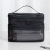 Multifunctional Portable Large Capacity Toiletry Cosmetic Bag, Color: Black Double Layer