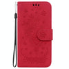 For Asus Zenfone 9 Butterfly Rose Embossed Leather Phone Case(Red)