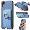 For Samsung Galaxy XCover 7 Retro Cross Leather Ring Side Insert Card Bag MagSafe Phone Case(Blue)