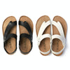 Men Summer Cork Flip Flops Beach Couple Leather Sandals, Size: 44(Black)