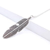 Simple Classic pendant Necklace Feather Necklace Long Sweater Chain Jewelry choker Necklace for Women(Silver)