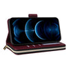 For iPhone 12 Pro Max Nine-card Slots Zipper Wallet Bag Leather Phone Case(Wine Red)