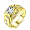 Fashion Businessman 18K White Gold Plated + AAA Zircon Men Diamond Ring, Size: 11, Diameter: 20.6mm, Perimeter: 64.6mm