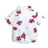 Summer Boys Print Short Sleeve Shirt + Shorts Set, Kid Size:90cm(White)