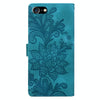 For iPhone 6 Plus / 7 Plus / 8 Plus Lace Floral Embossed Magnetic Buckle Leather Phone Case(Green)
