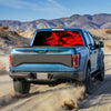 D-954 Flame Skeleton Rear Window Pattern Sticker Truck SUV Behind Wind Glass Stickers(Red)