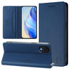 For Samsung Galaxy A04 Core RC01 Dual-Folded Magnetic Suction RFID Leather Phone Case(Dark Blue)