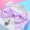 S925 Sterling Silver Pendant Heart-shaped Hollow I love Mother Beads DIY Bracelet Necklace Accessories