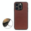 For iPhone 14 Pro Lambskin Texture Genuine Leather Phone Case (Brown)