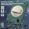 For Xiaomi Redmi Pad SE 8.7 Rotatable Holder Silicone Hybrid PC Tablet Case with Shoulder Strap(Emreald Green)