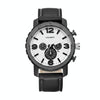 CAGARNY 6845 Fashion Dual Quartz Movement Wrist Watch with Leather Band(Black Band White Window)