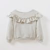 Spring and Autumn Girls Cotton Long-sleeved Ruffled Sweatshirt, Height:92cm(Champagne Yellow)
