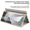 For Samsung Galaxy Z Fold4 5G VIETAO Electroplating Integrated Pen Slot Folding PU Phone Case with Stylus(Gold)