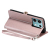 For Redmi Note 13 5G Global Wallet Multi-card Slot Leather Phone Case with Lanyard(Rose Gold)