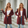 Autumn And Winter Women Button Long Sleeve Loose Cardigan Jacket, Size: XL(Burgundy)