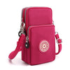 Crossbody Mobile Phone Bag Vertical Coin Purse with Armband for Women(Rose Red)