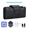 NUOKU 5.5-6.7 Inch Dual Phone Belt Clip Carrying Pouch Litchi Texture Leather Phone Case(Black)