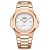 BINBOND B1885 30m Waterproof Retro Luminous Square Men Quartz Watch, Color: Rose Gold-White