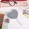 Simple Handheld HD Cosmetic Mirror Portable Handle Mirror, Style: Heart White