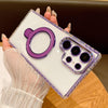 For Samsung Galaxy S25 Ultra 5G Transparent MagSafe Holder Phone Case with Lens Film(Purple)
